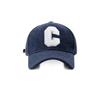 WXRJL Chapeau en Velours Côtelé Casquette De Baseball pour Femme Broderie Casquette pour Homme pour Femme Snapback Hip-Hop Rétro Coton Uni Denim Marine