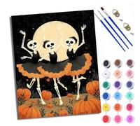 WXRWANG Peinture par numéros par numéros pour adultes Le squelette danse Peinture par numéros Kits sur toile avec pinceaux pour décoration murale de la maison 40 x 50 cm