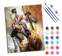 WXRWANG Peinture par Numéros pour Adulte DIY Numero Adulte Débutants Des musiciens en spectacle 40x50cm Numéro Kit Peinture par Décoration Murale et Cadeaux Pour La Maison