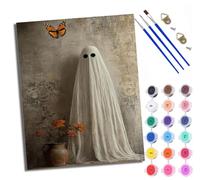WXRWANG Peinture par Numéros pour Adulte DIY Numero Adulte Débutants Fleurs fantômes et papillons 40x50cm Numéro Kit Peinture par Décoration Murale et Cadeaux Pour La Maison