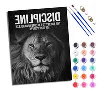 WXRWANG Peinture par Numéros pour Adulte DIY Peinture Numero Adulte Débutants Citations sur les lions et l'autodiscipline 40x50cm Numéro Kit Peinture par Décoration Murale et Cadeaux Pour La Maison