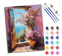 WXRWANG Peinture par Numéros pour Adulte DIY Peinture Numero Adulte Débutants Fleurs colorées 40x50cm Numéro Kit Peinture par Décoration Murale et Cadeaux Pour La Maison