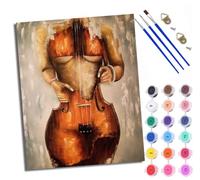 WXRWANG Peinture par Numéros pour Adulte DIY Peinture Numero Adulte Débutants Le violon et le corps humain 40x50cm Numéro Kit Peinture par Décoration Murale et Cadeaux Pour La Maison