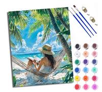 WXRWANG Peinture par Numéros pour Adulte DIY Peinture Numero Adulte Débutants Lire dans un hamac 40x50cm Numéro Kit Peinture par Décoration Murale et Cadeaux Pour La Maison