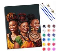 WXRWANG Peinture par Numéros pour Adulte DIY Peinture Numero Adulte Débutants Trois dames tressant les cheveux 40x50cm Numéro Kit Peinture par Décoration Murale et Cadeaux Pour La Maison