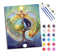 WXRWANG Peinture par Numéros pour AdulteArbre de vie à tête de cerf DIY Peinture Acrylique pour Adultes Débutants Kit de Peinture à l'huile sur Toile pour Décoration Murale Maison 40x50cm
