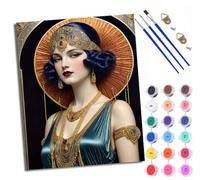 WXRWANG Peinture par Numéros pour AdulteFemme avec une magnifique coiffe DIY Peinture Acrylique pour Adultes Débutants Kit de à l'huile sur Toile pour Décoration Murale Maison Avec cadre