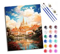 WXRWANG Peinture par Numéros pour AdulteGrand Palais de Thaïlande DIY Peinture Acrylique pour Adultes Débutants Kit de Peinture à l'huile sur Toile pour Décoration Murale Maison 40x50cm