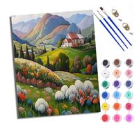 WXRWANG Peinture par Numéros pour AdultePeinture de paysage de refuge de montagne DIY Peinture Acrylique pour Adultes Débutants Kit de à l'huile sur Toile pour Décoration Murale Maison Avec cadre