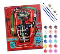 WXRWANG Peinture par Numéros pour AdultePeinture figurative de style graffiti DIY Peinture Acrylique pour Adultes Débutants Kit de à l'huile sur Toile pour Décoration Murale Maison Avec cadre