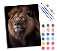WXRWANG Peinture par Numéros pour AdultePortrait en gros plan d'un lion mâle DIY Peinture Acrylique pour Adultes Débutants Kit de à l'huile sur Toile pour Décoration Murale Maison 40x50cm