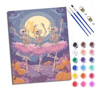 WXRWANG Peinture par numéros pour adultes à l'huile à la main Ballet squelette débutants colorées Peinture par Numéros pour la 40x50cm Sans Cadre