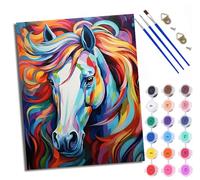 WXRWANG Peinture par numéros pour adultes à l'huile à la main Tête de cheval colorée débutants colorées Peinture par Numéros pour la Décoration de la Maison 40x50cm Sans Cadre