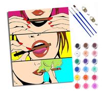 WXRWANG Peinture par numéros pour adultes Peinture à l'huile à la main Pop Art Fumer débutants colorées par Numéros pour la Décoration de la Maison Avec cadre