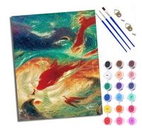 WXRWANG Peinture par numéros pour adultes Peinture à l'huile à la main Voyages fantastiques de la baleine rouge débutants colorées par Numéros pour la Décoration de la Maison Avec cadre
