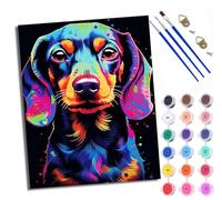 WXRWANG Peinture par Numéros pour AdulteTeckel style encre DIY Peinture Acrylique pour Adultes Débutants Kit de à l'huile sur Toile pour Décoration Murale Maison Avec cadre