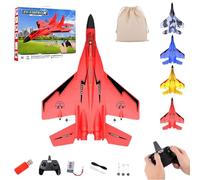 Wxshang ZY 530 Pro Rc Plane, 2.4Ghz Rc Remote Control Fighter Plane Model, Gliders Airplane with Lights and Automatic Balance Gyro, Cool Night Navigation Lights for Aldult & Beginners (Red)