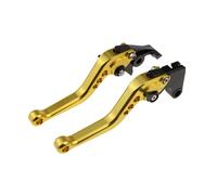 WXSSH Levier d'embrayage et de frein pour moto Accessoires CNC pour moto pour Hayabusa GSX1340R : leviers de frein et d'embrayage courts, poignée réglable(A-Gold)