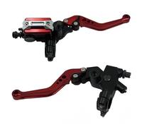 WXSSH Levier d'embrayage et de frein pour moto Frein pour moto, pompe supérieure de frein pour avant ensemble à main et embrayage 22mm disque hydraulique(Rouge)
