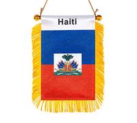 WXTWK Drapeau national à suspendre pour fenêtre de voiture (Haïti)