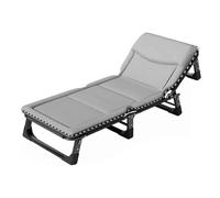 WxuuLTGJR Lit de Camping Pliant 4 Positions lit de Camping réglable avec Matelas et Oreiller Chaise Longue Charge 200kg lit Pliant Portable