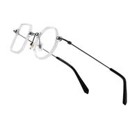 WxuuLTGJR Montures de Lunettes pour Hommes, Monture de Lunettes Ronde Gauche carrée Droite, en acétate de Titane, Monture de Lunettes Vintage pour Femmes