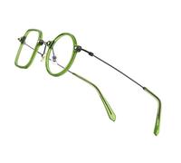 WxuuLTGJR Montures de Lunettes pour Hommes, Monture de Lunettes Ronde Gauche carrée Droite, en acétate de Titane, Monture de Lunettes Vintage pour Femmes
