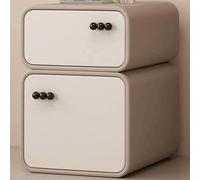 WxuuLTGJR Table de Chevet étroite en Cuir avec Deux tiroirs, Table de Chevet en Bois Massif, Meuble de Rangement, Petite Table d'appoint Moderne(Khaki,30cm)