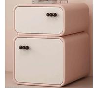 WxuuLTGJR Table de Chevet étroite en Cuir avec Deux tiroirs, Table de Chevet en Bois Massif, Meuble de Rangement, Petite Table d'appoint Moderne(Roze,40cm)