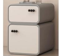 WxuuLTGJR Table de Chevet étroite en Cuir avec Deux tiroirs, Table de Chevet en Bois Massif, Meuble de Rangement, Petite Table d'appoint Moderne(Light Grey,30cm)
