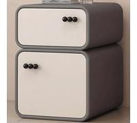 WxuuLTGJR Table de Chevet étroite en Cuir avec Deux tiroirs, Table de Chevet en Bois Massif, Meuble de Rangement, Petite Table d'appoint Moderne(Dark Grey,35cm)