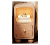 WxuuLTGJR Table de Chevet Intelligente étroite avec Station de Charge Table de Chevet en Bois Massif avec capteur de lumière Petite Table d'appoint avec tiroir(Legno,25cm)
