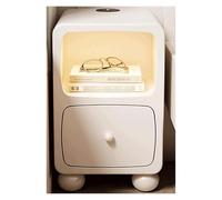 WxuuLTGJR Table de Chevet Intelligente étroite avec Station de Charge Table de Chevet en Bois Massif avec capteur de lumière Petite Table d'appoint avec tiroir(Wit,30cm)
