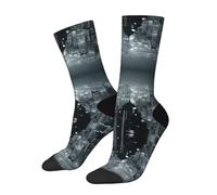 WXWJSHMGC Aerial Night Of View Hong Kong Impression 3D Adulte Unisexe Chaussettes hautes Chaussettes longues Chaussettes longueur cheville Usage quotidien Occasions, 2 Noir-2, Taille unique