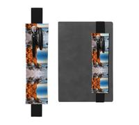 WXWJSHMGC Beach Malibu Lot de 2 porte-stylos en cuir synthétique avec bande élastique réglable pour journaux à couverture rigide, cadeau pour la rentrée scolaire, Noir , Taille unique