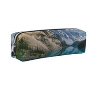 WXWJSHMGC Belle trousse à crayons simple en cuir imprimé montagnes, avec poche métallique à fermeture éclair, pochette de rangement pour filles, garçons, étudiants, collège, Argenté., Taille unique