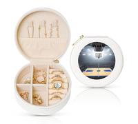 WXWJSHMGC Boîte à bijoux de voyage avec imprimé basket-ball, mini étui à bijoux portable en forme de coquillage, organiseur à 2 couches en cuir synthétique pour femme