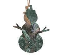 WXWJSHMGC Buck On The Grass Lot de 2 boules de Noël en bois à suspendre pour sapin de Noël