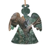 WXWJSHMGC Buck On The Grass Lot de 2 boules de Noël en bois à suspendre pour sapin de Noël