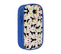 WXWJSHMGC Cattle Farm Sanctuary Trousse à crayons grande capacité avec fermeture éclair - Tissu durable - Idéal pour les étudiants, bleu, Taille unique, Trousse de beauté