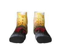 WXWJSHMGC Chaussettes de sport respirantes italiennes avec imprimé Old Street pour homme et femme, 2 Noir-2, Taille unique