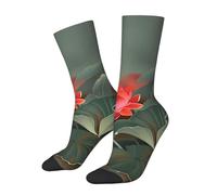 WXWJSHMGC Chaussettes longues unisexes pour adulte avec imprimé fleur de lotus et libellule 3D, pour une utilisation quotidienne, blanc, Taille unique