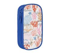 WXWJSHMGC Coral Reef Print Trousse à crayons double couche avec fermeture éclair en tissu durable pour stylos Idéal pour les étudiants, bleu, Taille unique, Trousse de beauté