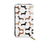 WXWJSHMGC Dachshund Weiner Portefeuille long en cuir synthétique imprimé chien pour femme et homme, Noir , Taille unique