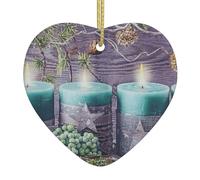 WXWJSHMGC Décoration de Noël en céramique à suspendre en forme de cœur pour sapin de Noël avec motif d'élan