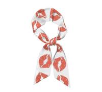 WXWJSHMGC Écharpe longue en forme de bande avec imprimé baiser rouge pour femme - Écharpe légère pour cheveux - Cadeau de vacances pour femme