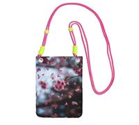 WXWJSHMGC Falling Cherry Blossoms Mini sac à bandoulière pour téléphone portable et smartphone Motif fleurs de cerisier, Fuchsia, One Size