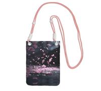 WXWJSHMGC Falling Cherry Blossoms Mini sac à bandoulière pour téléphone portable et smartphone Motif fleurs de cerisier, rose, One Size