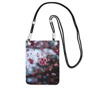 WXWJSHMGC Falling Cherry Blossoms Mini sac à bandoulière pour téléphone portable et smartphone Motif fleurs de cerisier, Noir , One Size