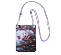 WXWJSHMGC Falling Cherry Blossoms Mini sac à bandoulière pour téléphone portable et smartphone Motif fleurs de cerisier, violet, One Size